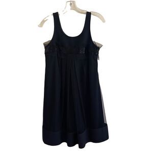 Vera Wang Black A-line Mini Dress Wool Silk Size 4